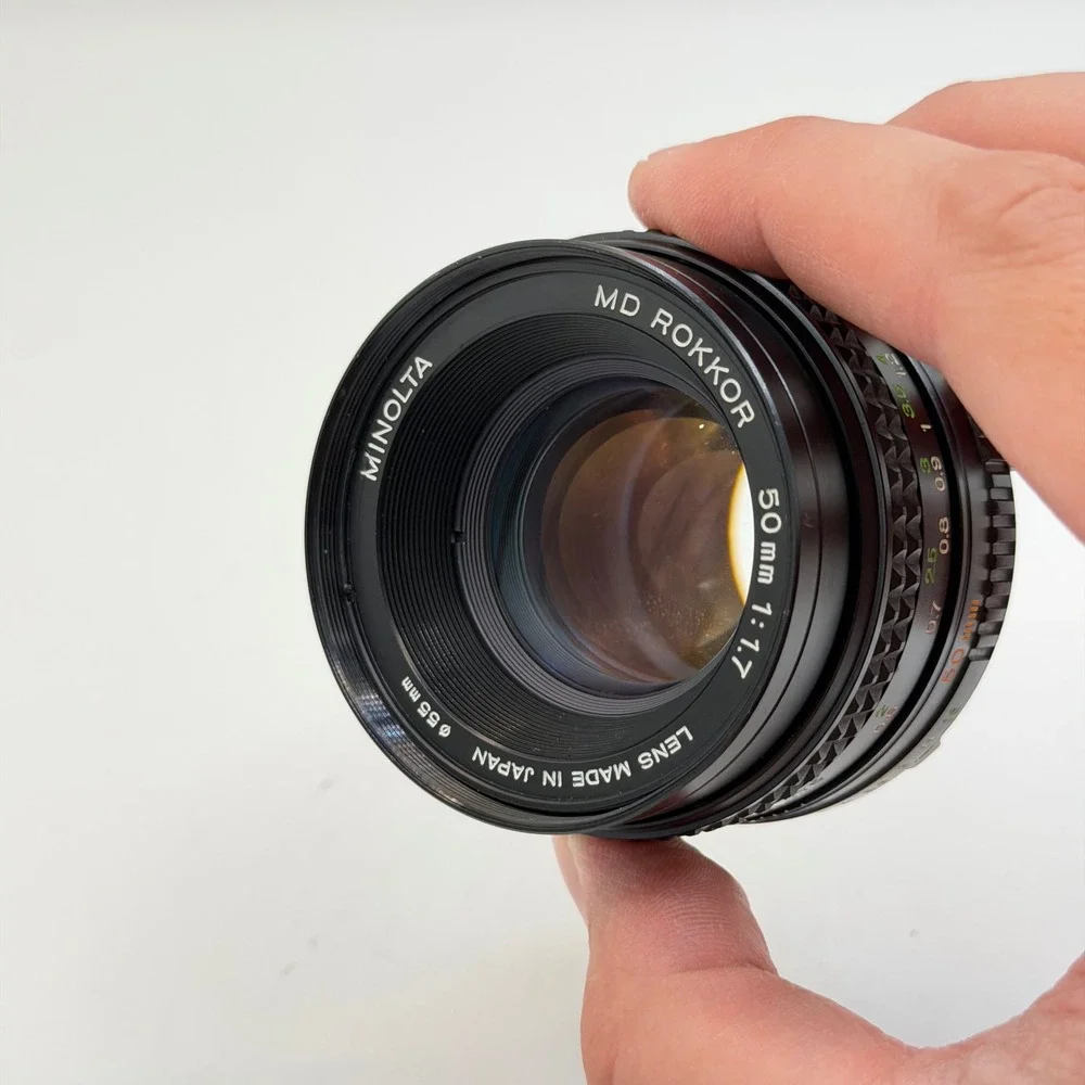 Minolta MD Rokkor 50mm f1.7 Manual Focus Prime Lens SR Mount Japan 55mm Filter